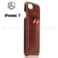Coque iPhone 7 cuir luxe SLG marron