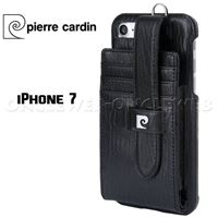 Coque iPhone 7 cuir veritable luxe Pierre Cardin noir