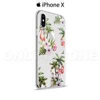 Coque iPhone X Fleurs tropicales Transparent
