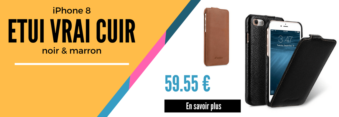 Etui luxe cuir iPhone 8 melkco