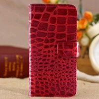 Etui iPhone 5 cuir croco rouge