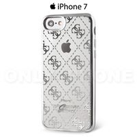 Coque iPhone 7 GUESS semi rigide 4g transparent argent