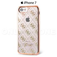 Coque iPhone 7 GUESS semi rigide 4g transparent argent