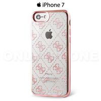 Coque iPhone 7 GUESS semi rigide 4g transparent argent