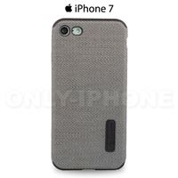 Coque iPhone 7 souple effet tissu gris