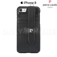 Coque iPhone 8 cuir veritable luxe Pierre Cardin Noir