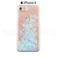 Coque iPhone 8 Paillettes Rose