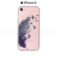 Coque iPhone 8 Plume colorée Transparent