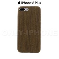 Coque iPhone 8 Plus effet bois Marron