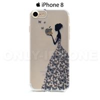 Coque iPhone 8 Robe de papillons  Noir