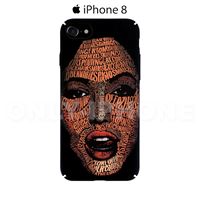 Coque iPhone 8 visage d'une femme Noir