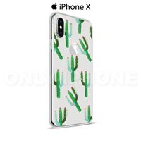 Coque iPhone X Cactus Transparent et vert