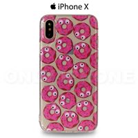 Coque iPhone X Donuts vue de dos pour montrer les motifs avec des donuts rosesa