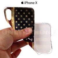 Coque iPhone X drapeau américain USA vue de dos 