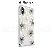 Coque iPhone X Fleurs dorées Gold