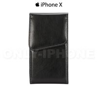 Etui ceinture vertical simple cuir pour iPhone X Noir