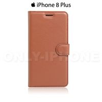 Etui cuir effet grainé pour iPhone 8 Plus Noir