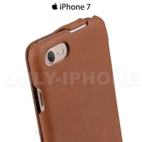 Etui cuir luxe ckapet iphone 7 vintage melcko marron caméra 