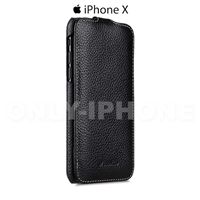 Etui cuir luxe clapet iPhone X by Melkco Noir