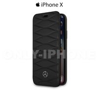 Etui cuir Mercedes Benz pour iPhone X Noir