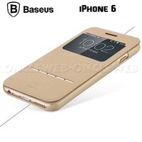 etui iphone 6 cuir et tactile beige