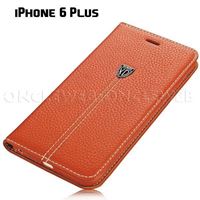 étui 6 plus cuir luxe grainé orange