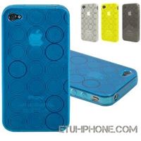 coque iphone 4 silicone cercle aqua