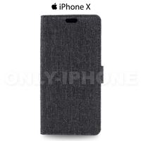 coque soupe en tissu pour iPhone X gris foncé