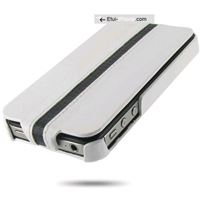 Etui iPhone 4,4S clapet cuir luxe Defender Blanc