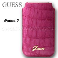 Housse iPhone 7 Guess croco noir vernis