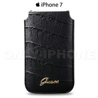 Housse iPhone 7 Guess croco noir vernis